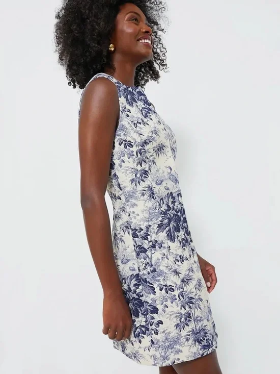 Tuckernuck Navy Toile Maison Dress - Sz 2 - Picture 3 of 6